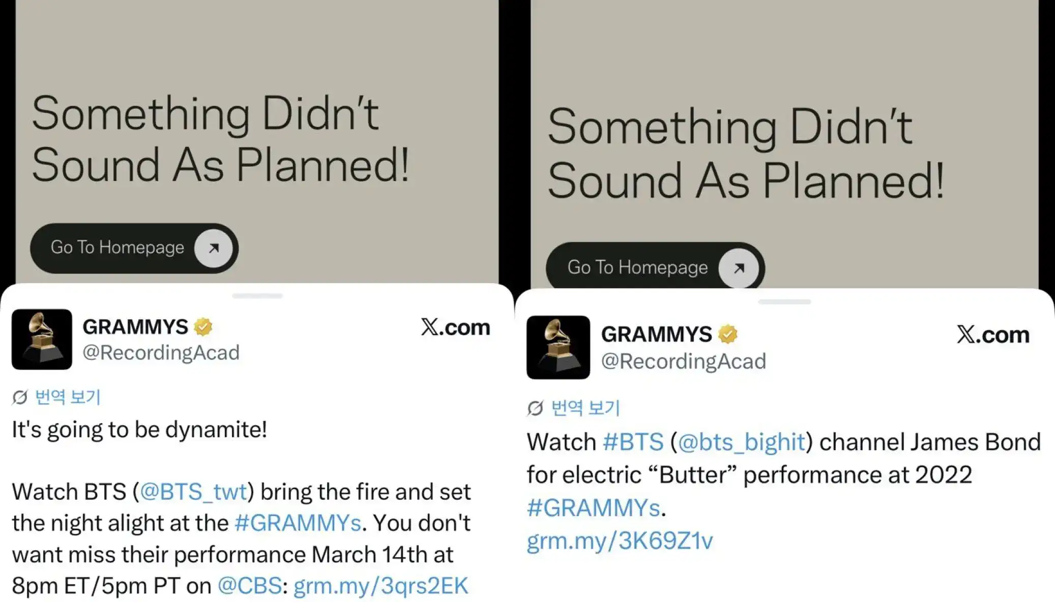 BTS Grammy Performance Videos
