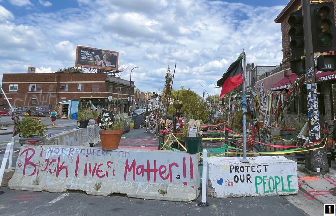 George Floyd Square in Minneapolis appears quiet and nearly empty on June 26, six years after George Floyd’s death.