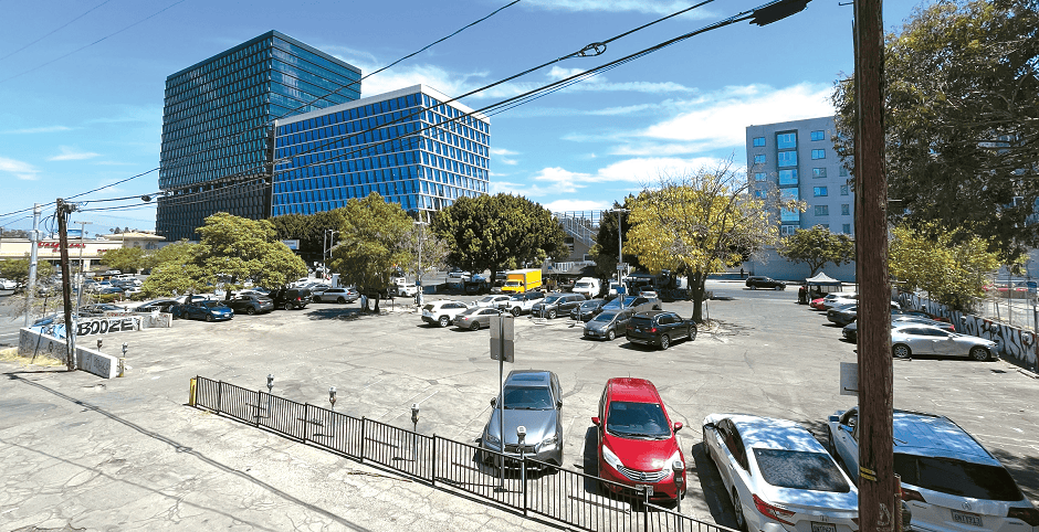 City-owned parking lot at 601 S. Vermont Ave. in Los Angeles, designated as the site of the Korean American National Museum.